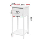 Artiss Bedside Table Vintage - THYME White - Furniture > Bedroom