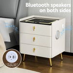 Artiss Bedside Table Wireless Charging - ALMA White - Furniture > Bedroom > Bedside Tables