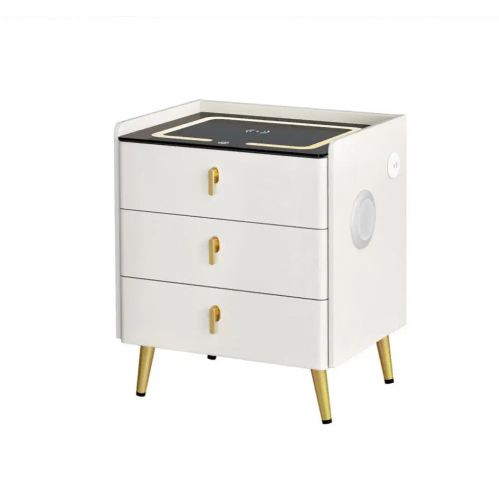 Artiss Bedside Table Wireless Charging - ALMA White - Furniture > Bedroom > Bedside Tables