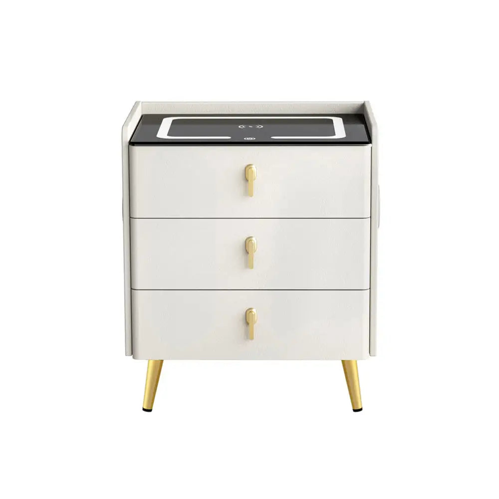Artiss Bedside Table Wireless Charging - ALMA White - Furniture > Bedroom > Bedside Tables