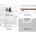 Artiss Bedside Tables Big Storage Drawers Cabinet Nightstand Lamp Chest White - Furniture > Bedroom