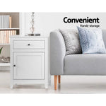 Artiss Bedside Tables Big Storage Drawers Cabinet Nightstand Lamp Chest White - Furniture > Bedroom