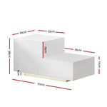 Artiss Bedside Tables LED 2 Drawers - REMI White - Furniture > Bedroom