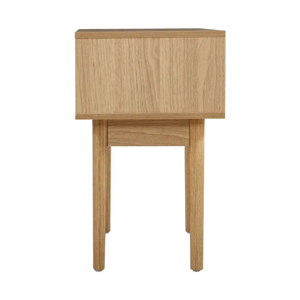 Artiss Bedside Tables Table 1 Drawer Storage Cabinet Rattan Wood Nightstand - Furniture > Bedroom