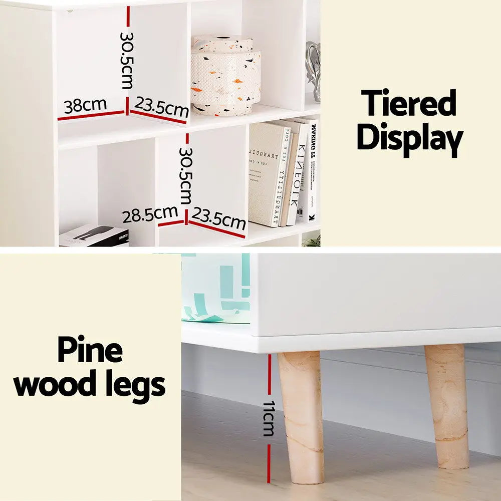Artiss Bookshelf 3 Tiers 10 Cubes - CORA White - Furniture > Living Room > Bookcases & Shelves