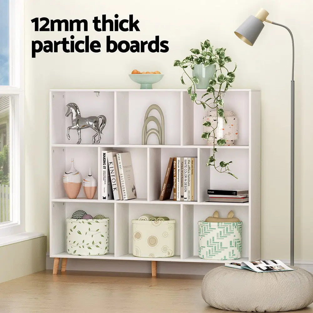 Artiss Bookshelf 3 Tiers 10 Cubes - CORA White - Furniture > Living Room > Bookcases & Shelves
