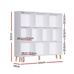 Artiss Bookshelf 3 Tiers 10 Cubes - CORA White - Furniture > Living Room > Bookcases & Shelves