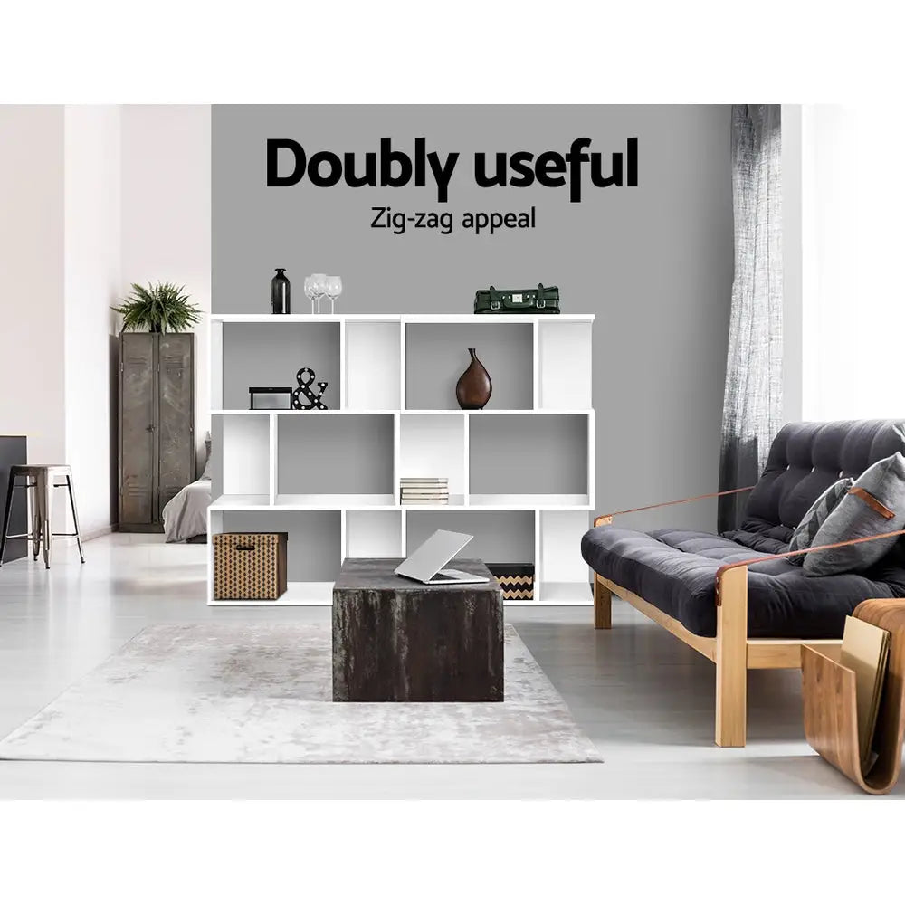 Artiss Bookshelf 3 Tiers - NINA White - Furniture > Living Room > Bookcases & Shelves
