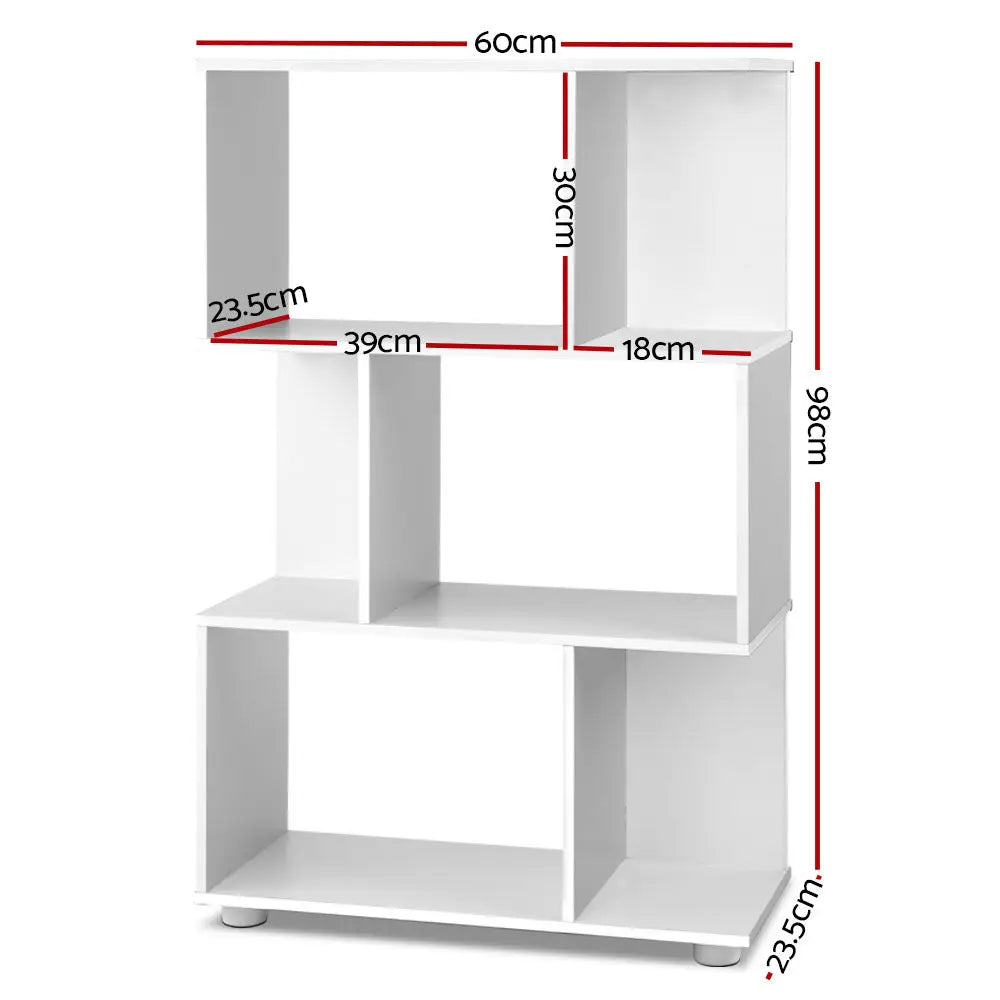 Artiss Bookshelf 3 Tiers - NINA White - Furniture > Living Room > Bookcases & Shelves
