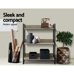 Artiss Bookshelf 3 Tiers - NOE Black and Oak - Furniture > Office