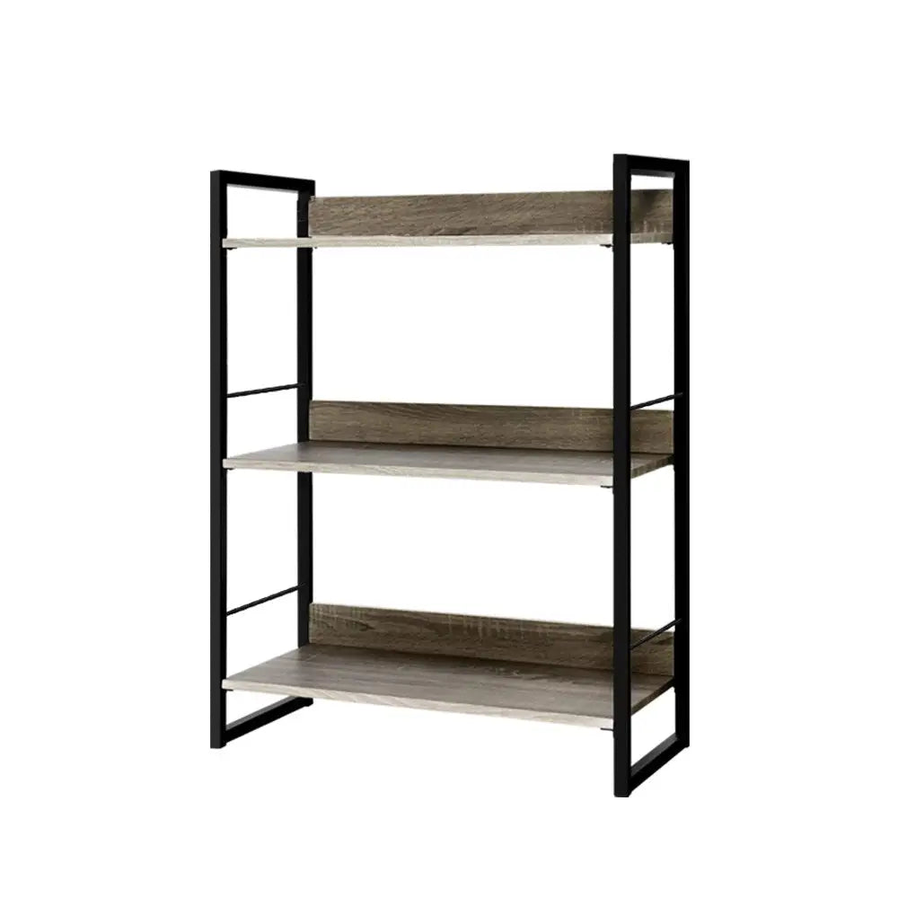 Artiss Bookshelf 3 Tiers - NOE Black and Oak - Furniture > Office