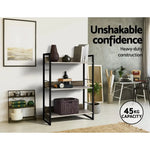 Artiss Bookshelf 3 Tiers - NOE Black and Oak - Furniture > Office