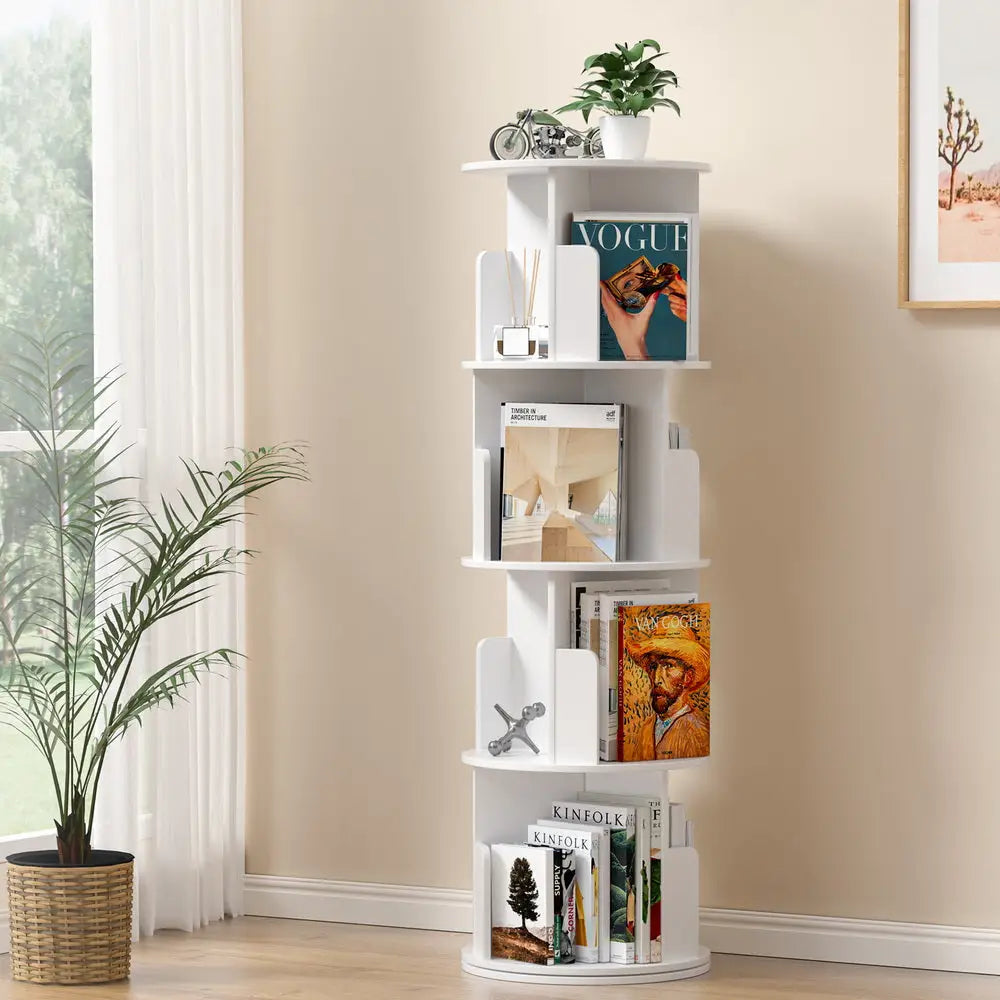 Artiss Bookshelf 4 Tiers EDIE White - Furniture > Bedroom