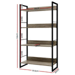 Artiss Bookshelf 4 Tiers - NOE Black and Oak - Furniture > Office