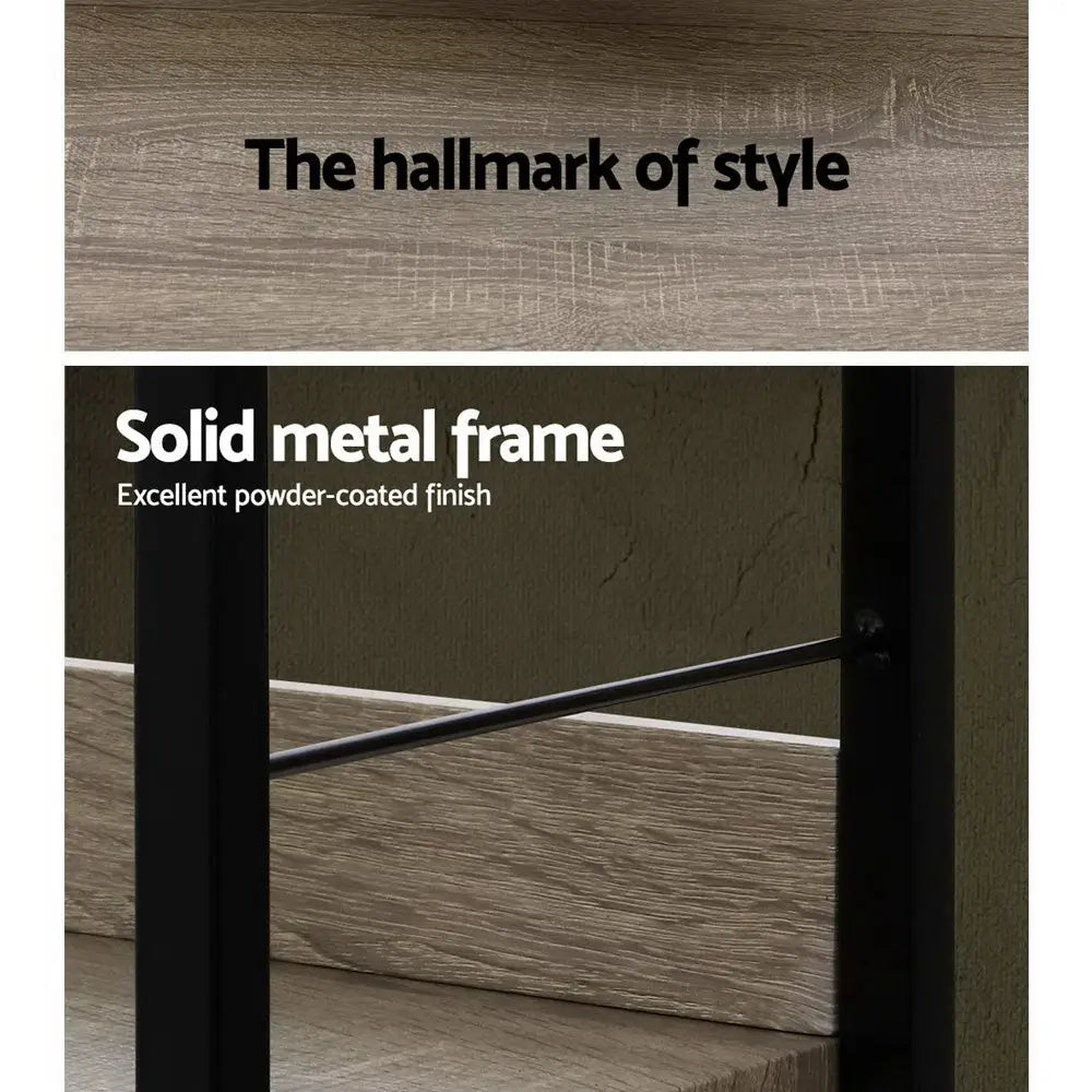 Artiss Bookshelf 4 Tiers - NOE Black and Oak - Furniture > Office