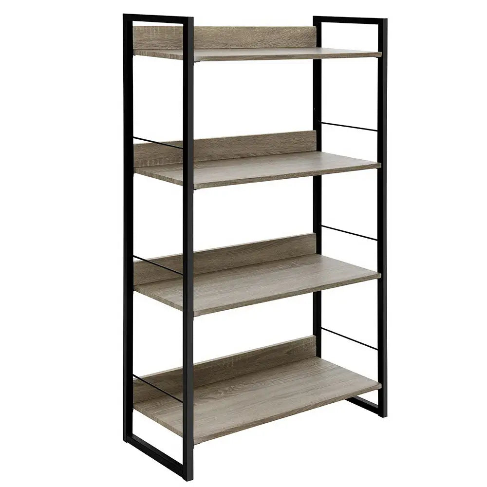 Artiss Bookshelf 4 Tiers - NOE Black and Oak - Furniture > Office