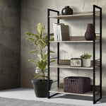 Artiss Bookshelf 4 Tiers - NOE Black and Oak - Furniture > Office