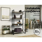 Artiss Bookshelf 4 Tiers - NOE Black and Oak - Furniture > Office