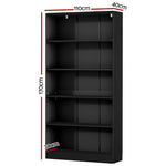 Artiss Bookshelf 5 Tiers ANTON Black - Furniture > Bedroom