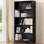 Artiss Bookshelf 5 Tiers ANTON Black - Furniture > Bedroom