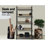Artiss Bookshelf 5 Tiers - NOE Black and Oak - Furniture > Office