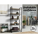 Artiss Bookshelf 5 Tiers - NOE Black and Oak - Furniture > Office