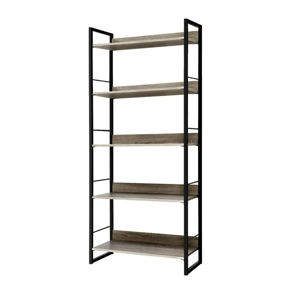 Artiss Bookshelf 5 Tiers - NOE Black and Oak - Furniture > Office