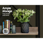 Artiss Bookshelf 5 Tiers - NOR Black and Oak - Furniture > Office