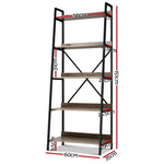 Artiss Bookshelf 5 Tiers - NOR Black and Oak - Furniture > Office