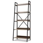 Artiss Bookshelf 5 Tiers - NOR Black and Oak - Furniture > Office