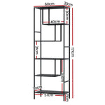 Artiss Bookshelf 5 Tiers RHYS Black - Furniture > Living Room