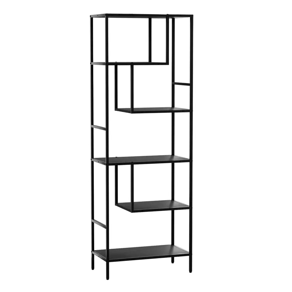 Artiss Bookshelf 5 Tiers RHYS Black - Furniture > Living Room
