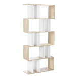 Artiss Bookshelf 5 Tiers - RITA White and Oak - Furniture > Living Room
