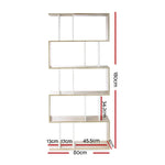 Artiss Bookshelf 5 Tiers - RITA White and Oak - Furniture > Living Room