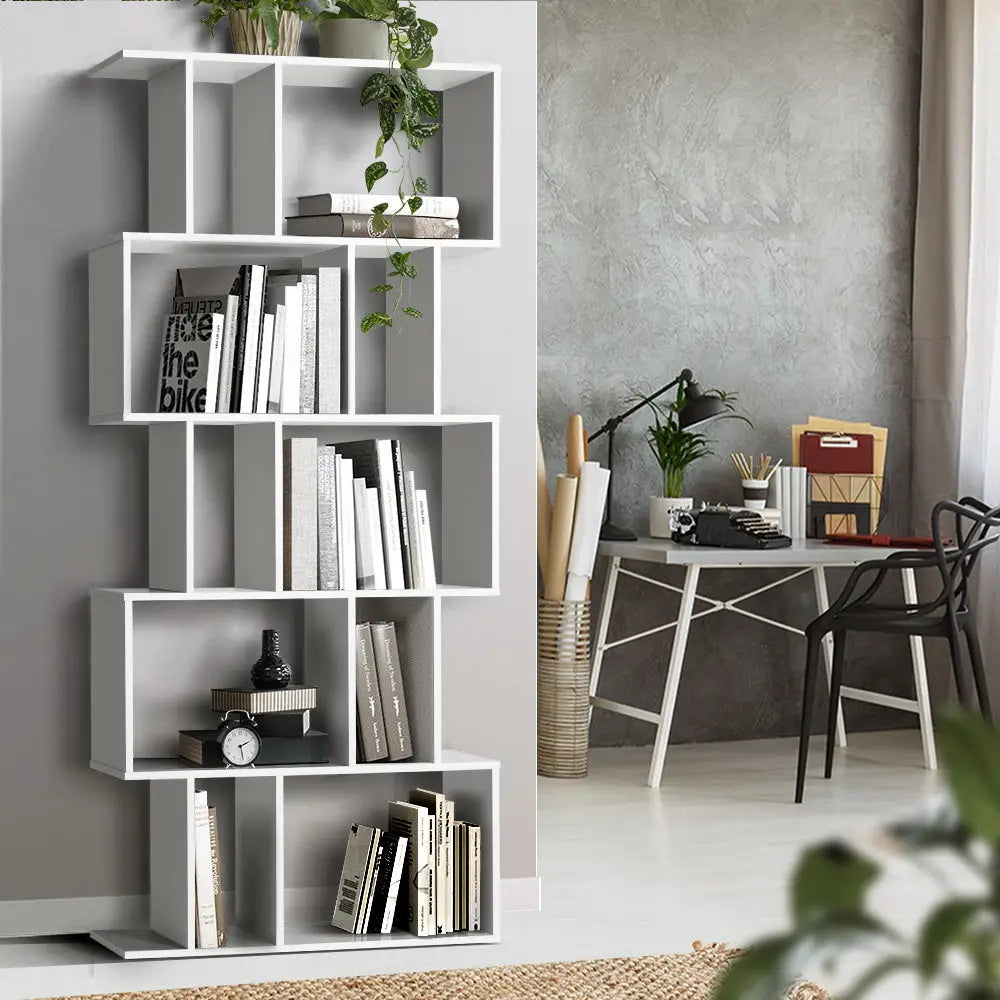 Artiss Bookshelf 5 Tiers - RITA White - Furniture > Office