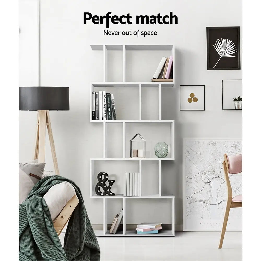 Artiss Bookshelf 5 Tiers - RITA White - Furniture > Office