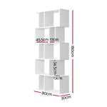 Artiss Bookshelf 5 Tiers - RITA White - Furniture > Office