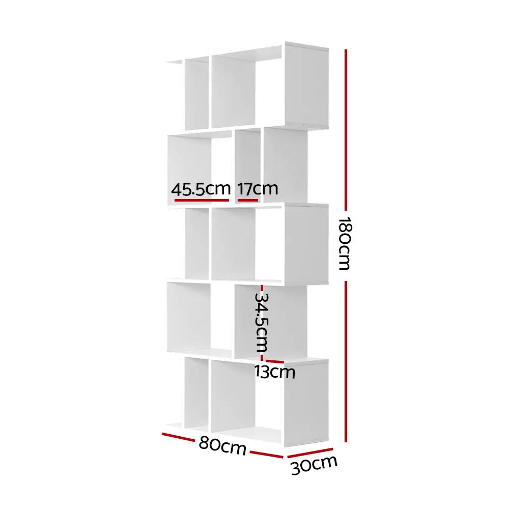 Artiss Bookshelf 5 Tiers - RITA White - Furniture > Office