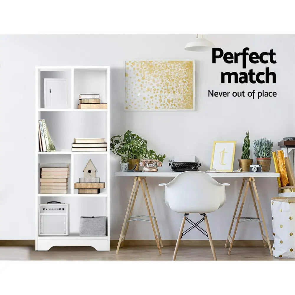Artiss Bookshelf 6 Tiers - ANA White - Furniture > Living Room