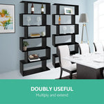 Artiss Bookshelf 6 Tiers - RIVA Black - Furniture > Bedroom