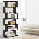 Artiss Bookshelf 6 Tiers - RIVA Black - Furniture > Bedroom