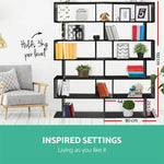 Artiss Bookshelf 6 Tiers - RIVA Black - Furniture > Bedroom