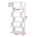 Artiss Bookshelf 6 Tiers - RIVA White - Furniture > Bedroom