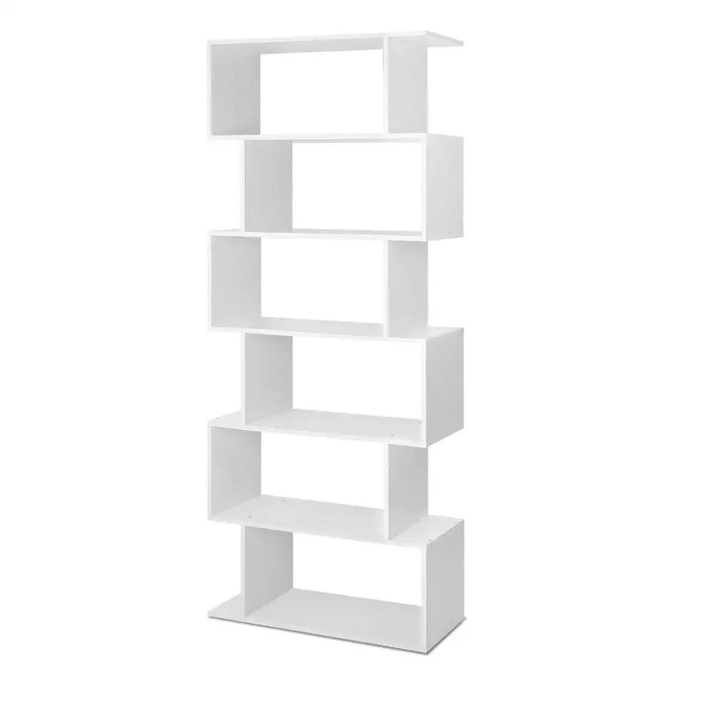 Artiss Bookshelf 6 Tiers - RIVA White - Furniture > Bedroom