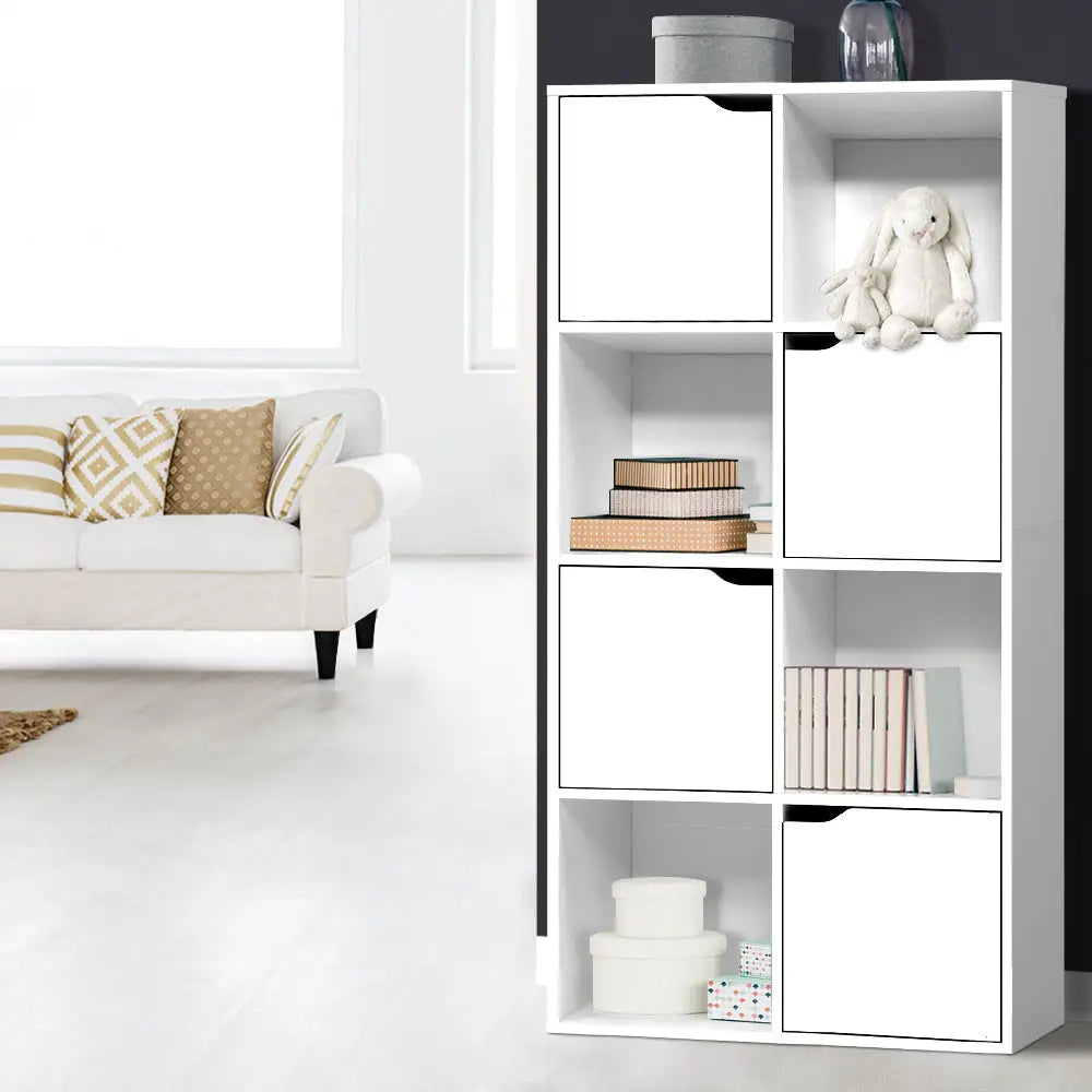 Artiss Bookshelf 8 Cube Shlef - DANA White - Furniture > Living Room