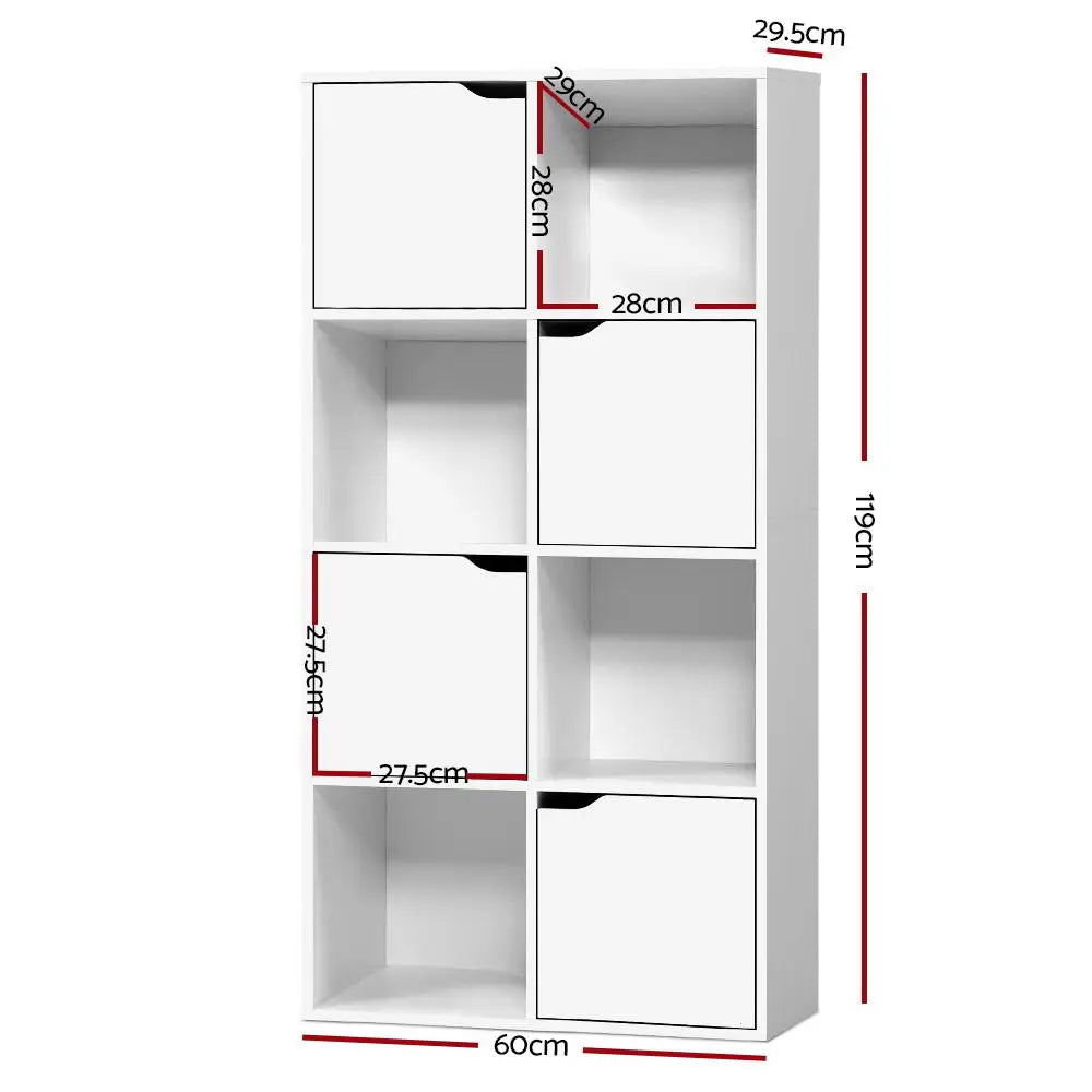 Artiss Bookshelf 8 Cube Shlef - DANA White - Furniture > Living Room