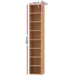 Artiss Bookshelf 8 Tiers MILO Pine - Furniture > Living Room