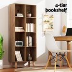 Artiss Bookshelf Bookcase 4 Tiers LEOR Walnut - Furniture > Living Room > Bookcases & Shelves