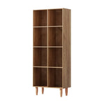 Artiss Bookshelf Bookcase 4 Tiers LEOR Walnut - Furniture > Living Room > Bookcases & Shelves