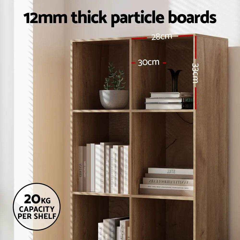 Artiss Bookshelf Bookcase 4 Tiers LEOR Walnut - Furniture > Living Room > Bookcases & Shelves